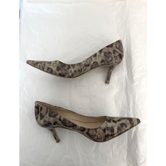 Nine West Leopard Print Patent Kitten Heels Women’s Size 7.5 Y2K Statement Pumps - Picture 6 of 14